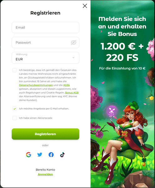 Green Casino login